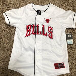 NBA Bulls White and Red Jersey Classic Design